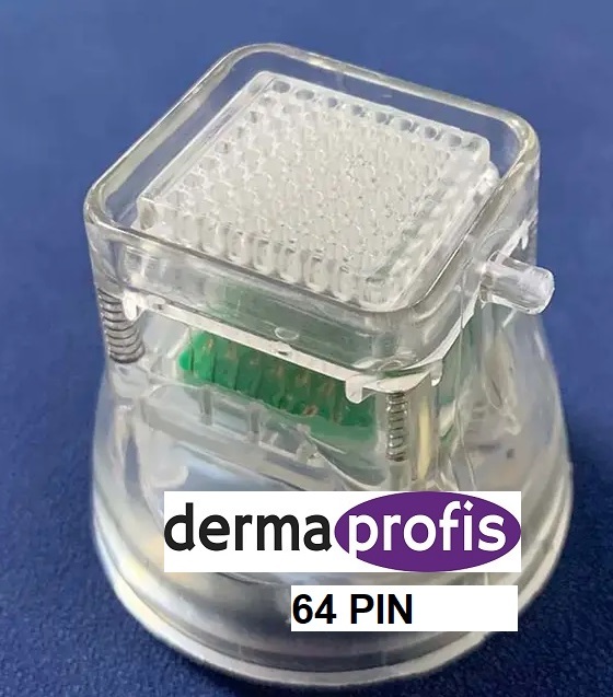 Microneedling Mikrokristalline Aufsätze 64er Pin silber/gold unten   DPD1251  4er Set